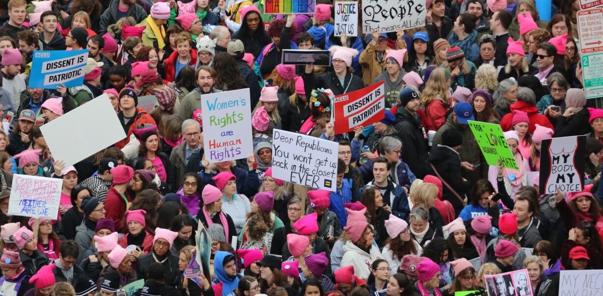 Photo of Women's March in Washington, 2017. Credit: B. Allen. VOA